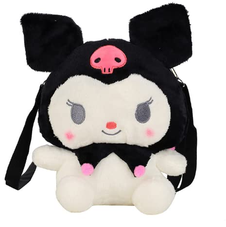 GXYMF Kawaii Sanrio Plüsch Kuromi My Melody Cinnamoroll Bag Cute Beauty Travel Soft Suffed Anime Rucksäcke für Mädchen Geschenk KuromiBear von GXYMF