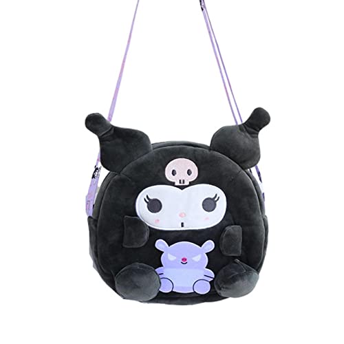 Kawaii Sanrio Plüsch Kuromi My Melody Cinnamoroll Bag Cute Beauty Travel Soft Suffed Anime Plushies Rucksäcke für Mädchen Geschenk Kuromi-B von GXYMF