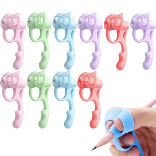 10 Stück Schreibhilfe für Stift Kinder, pencil grips for kids,Ergonomische Bleistift Griffe Silikon, Schreibhilfe Stifthaltung Ergonomische Stifte Kinder für Linkshänder oder Rechtshänder von GYCAQAC