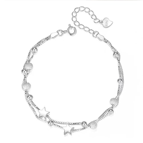 Armbänder für Frauen, Verstellbare Layered Armbänder, Damen Stern Perle Armbänder Freundschaftsarmband Verstellbare, Länge einstellbar, Handgefertigter Schmuck für Damen, Geschenke für Mädchen von GYCAQAC