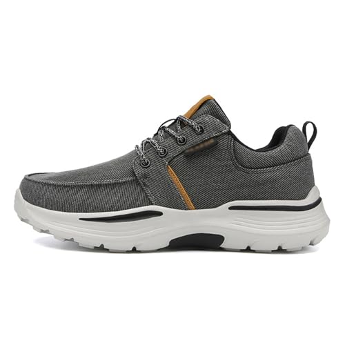 GYCF Mokassins Schuh Herren Lässige,Leichte Reinschlüpfen Segeltuch,Herren Komfort Schuhe Halbschuhe Sommer Turnschuhe Freizeitschuhe,Grau,39EU von GYCF