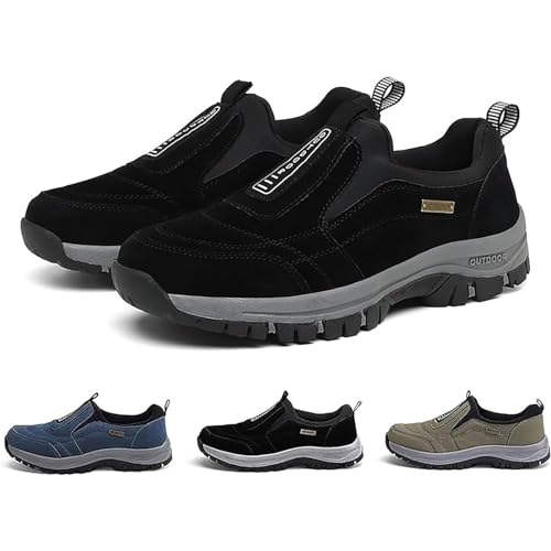GYCF Schlupfschuhe Orthopädische für Herren,Sportschuhe Freizeitschuhe Mesh Atmungsaktiv Leichtgewichts Bequem Laufschuhe Outdoor Walkingschuhe,Schwarz,41EU von GYCF