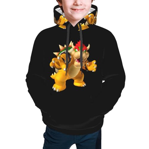GYDJYWFRN Bowser Koopa Kinder Hoodies Sweatshirt Für Teenager Mädchen Jungen Langarm Niedlichen Hoodies Pullover Tops von GYDJYWFRN