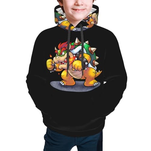 GYDJYWFRN Bowser Koopa Kinder Hoodies Sweatshirt Für Teenager Mädchen Jungen Langarm Niedlichen Hoodies Pullover Tops von GYDJYWFRN