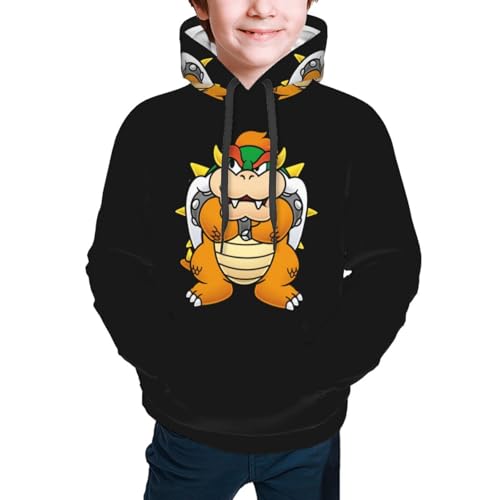 GYDJYWFRN Bowser Koopa Kinder Hoodies Sweatshirt Für Teenager Mädchen Jungen Langarm Niedlichen Hoodies Pullover Tops von GYDJYWFRN