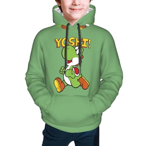 GYDJYWFRN Yoshi Kinder Hoodies Sweatshirt Für Teenager Mädchen Jungen Langarm Niedlichen Hoodies Pullover Tops von GYDJYWFRN