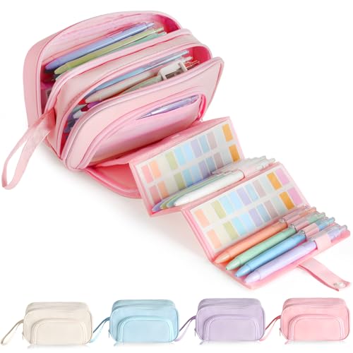 GYJZZW Federmäppchen mit großer Kapazität und ausziehbarer Struktur – multifunktionales extra großes Federmäppchen, Stifttasche, tragbarer Schreibwaren-Organizer mit Reißverschluss, Büro-Schulbedarf von GYJZZW