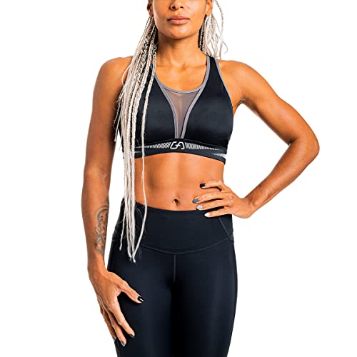 GYM AESTHETICS 1+1 Push up Sport BH Damen rückenfrei Gepolstert Gekreuzt Rücken Schnelltrocknend Sport BH Starker Halt Vorderverschluss Ohne Bügel Gepolstert Yoga Bustier Für Fitness und Sport von GYM AESTHETICS