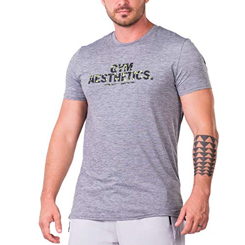 GYM AESTHETICS | 4 in 1 Bodybuilding Shirt Herren V-Neck Fitness Shirt Herren Slim-Fit Funktionsshirt UV-Schutz Anti schweiß Sport Tshirts trainingsshirt Herren, für Krafttaining und andere Sport von GYM AESTHETICS