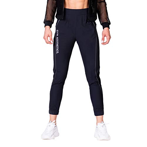 GYM AESTHETICS | Damen Freizeit Ergonomie Jogginghosen 4 Wege Stretch Antistatische Dochtwirkung Slim Fit, Für Training und andere Sport in Schwarz (M) von GYM AESTHETICS