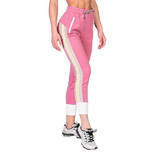 GYM AESTHETICS | Damen Jogginghose Sporthose Laufhose Freizeit mächtiges Tech-Gewebe Rippenbündchen Atmungsaktivität,Training und andere Sport in Dunkelpink von GYM AESTHETICS