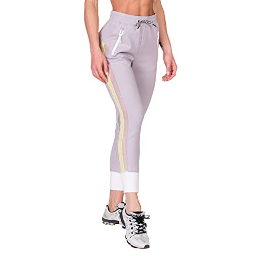 GYM AESTHETICS | Damen Jogginghose Sporthose Laufhose Freizeit mächtiges Tech-Gewebe Rippenbündchen Atmungsaktivität,Training und andere Sport in Grau von GYM AESTHETICS