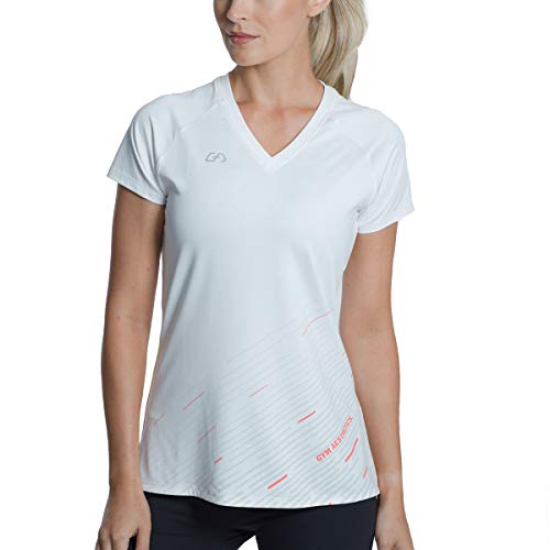 GYM AESTHETICS Sportshirt Damen Kurzarm Fitness Shirt Damen Sport Oberteile Damen Funktionsshirt Damen Atmungsaktiv Anti-schweiß Trainingsshirt Sportbekleidung Slim Fit Damen Tops Für Gym und Training von GYM AESTHETICS