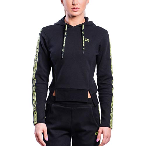 GYM AESTHETICS | Damen Training Kapuzenpullover Sweatjacke Ladies Hoodie UV-Schutz Langarmshirt, Training und andere Sport in Schwarz (L) von GYM AESTHETICS