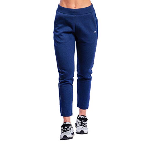 GYM AESTHETICS Damen Training Straight-Fit Jogginghosen Bewegungsfreiheit Gemütlich Cotton, Joggen und andere Sport in Melange Navy(L) von GYM AESTHETICS