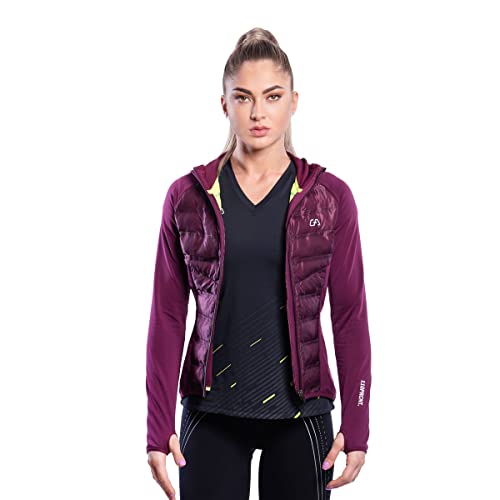 GYM AESTHETICS | Ultrasonic 2.0 Trainingsjacke Damen Atmungsaktiv Running Hybrid Jacke Für Frauen, wasserdicht mit Reißverschluss primaloft Wanderjacke Kapuzenjacke von GYM AESTHETICS