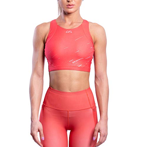 GYM AESTHETICS 1+1 Push up Sport BH Damen rückenfrei Gepolstert Gekreuzt Rücken Schnelltrocknend Sport BH Starker Halt Vorderverschluss Ohne Bügel Gepolstert Yoga Bustier Für Fitness und Sport von GYM AESTHETICS