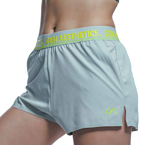 GYM AESTHETICS Frauen 2 in 1 Kurze Laufshorts, Damen Sport Shorts, Outdoor Jogginghose, Leichte schnell trocknende Sporthosen Yoga, Tennis, Fitnessstudio, Training, Fitness Shorts mit Taschen von GYM AESTHETICS