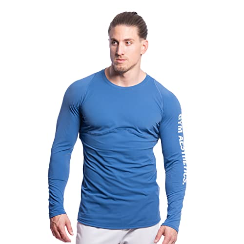 GYM AESTHETICS | Herren Langarm Fitness Funktionsshirt Slim Fit Gym T-Shirt Bodybuilder Trainingsshirt sportliches und atmungsaktives Langarmshirt Langärmliges Sportshirt Laufshirt für Männer von GYM AESTHETICS