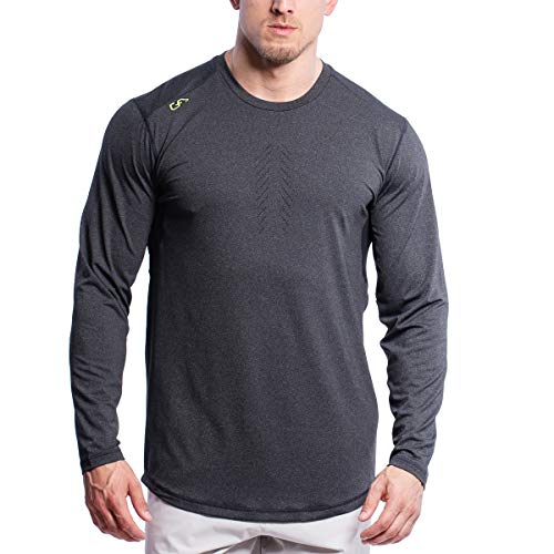 GYM AESTHETICS | Herren Langarm Fitness Funktionsshirt Slim Fit Gym T-Shirt Bodybuilder Trainingsshirt sportliches und atmungsaktives Langarmshirt Langärmliges Sportshirt Laufshirt für Männer von GYM AESTHETICS