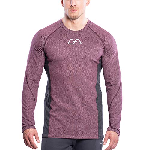 GYM AESTHETICS | Herren Langarm Fitness Funktionsshirt Slim Fit Gym T-Shirt Bodybuilder Trainingsshirt sportliches und atmungsaktives Langarmshirt Langärmliges Sportshirt Laufshirt für Männer von GYM AESTHETICS