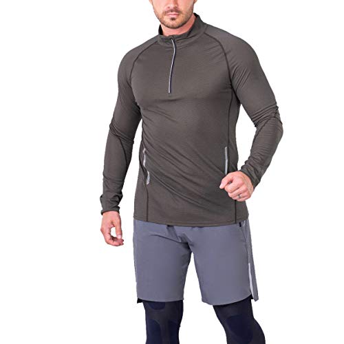 GYM AESTHETICS | Herren Langarm Fitness Funktionsshirt Slim Fit Gym T-Shirt Bodybuilder Trainingsshirt sportliches und atmungsaktives Langarmshirt Langärmliges Sportshirt Laufshirt für Männer von GYM AESTHETICS