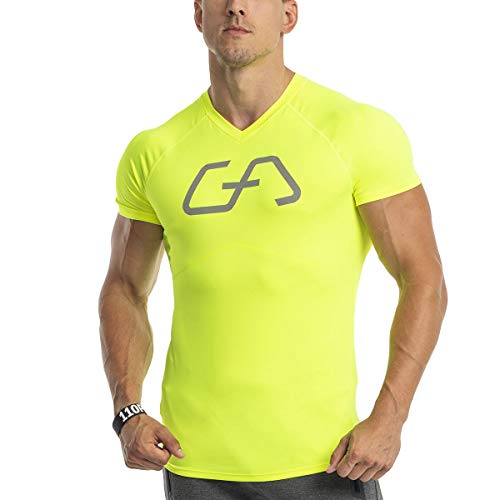 GYM AESTHETICS | 4 in 1 Bodybuilding Shirt Herren V-Neck Fitness Shirt Herren Slim-Fit Funktionsshirt UV-Schutz Anti schweiß Sport Tshirts trainingsshirt Herren, für Krafttaining und andere Sport von GYM AESTHETICS