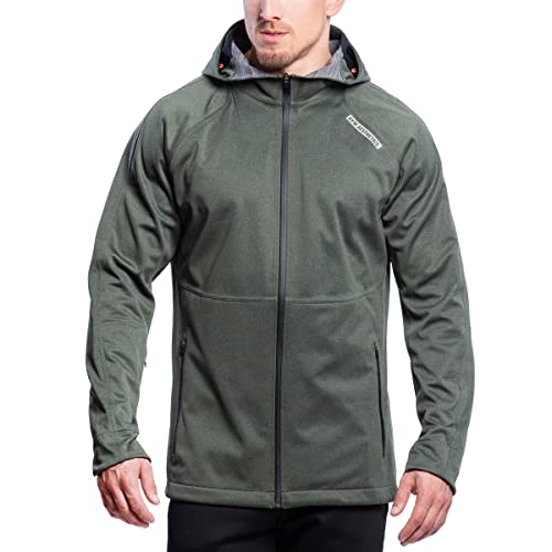 GYM AESTHETICS | Herren Outrun Winterjacke Wasserdicht Winddicht Atmungsaktiv Männer Funktionsjacke outdoor jacken Sportjacke mit Reißverschluss Softshelljacke laufjacke von GYM AESTHETICS