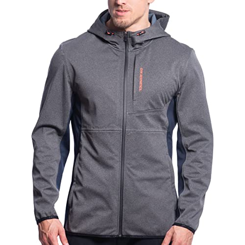 GYM AESTHETICS Herren OutRun Multi Funktionsjacke Sportjacke Wasserdicht Wasserabweisend Bewegungsfreiheit, Für Outrun und andere Sport in Melange Grau(S) von GYM AESTHETICS