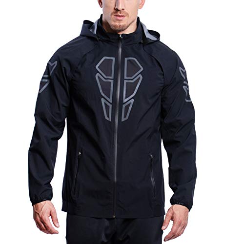 GYM AESTHETICS | Herren Outrun Winterjacke Wasserdicht Winddicht Atmungsaktiv Männer Funktionsjacke outdoor jacken Sportjacke mit Reißverschluss Softshelljacke laufjacke von GYM AESTHETICS