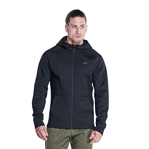 GYM AESTHETICS Herren Funktions Baumwollhandgefühl Kapuzenjacke mit Reißverschluss Atmungsaktiv Sweatjacke Hoodie komfortable Strickjacke Sportjacke Outdoorjacke für Männer, Für Training und Sport von GYM AESTHETICS