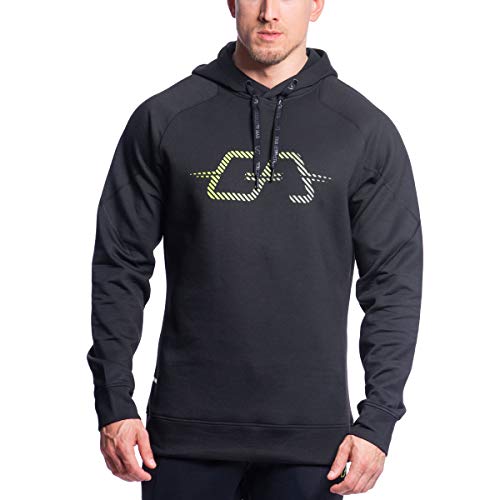 GYM AESTHETICS | Herren Outrun Kapuzenpullover Atmungsaktiv Leicht Slim Fit, Jungen und andere Sport in Schwarz (L) von GYM AESTHETICS