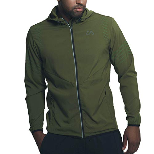 GYM AESTHETICS Windbreaker Fahrradjacke Herren Regenjacke Herren Wasserdicht Atmungsaktiv Sommerjacke Herren Leicht Sportlich Winddicht mit Kapuze Outdoor Jacken von GYM AESTHETICS