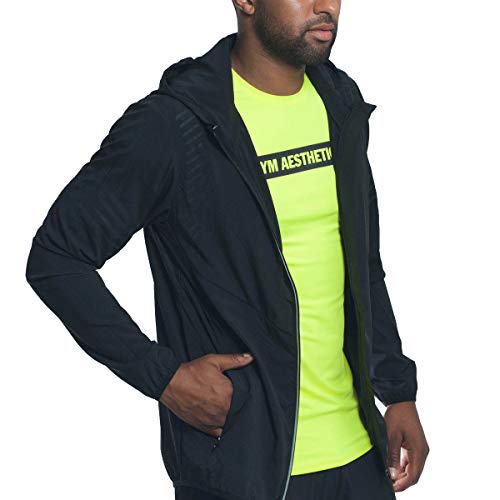 GYM AESTHETICS Windbreaker Herren Fahrradjacke Herren Regenjacke Herren Wasserdicht Atmungsaktiv Sommerjacke Herren Leicht Sportlich Winddicht Übergangsjacke mit Kapuze, Outdoor Jacken für Herren von GYM AESTHETICS