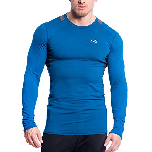 GYM AESTHETICS | Herren Langarm Fitness Funktionsshirt Slim Fit Gym T-Shirt Bodybuilder Trainingsshirt sportliches und atmungsaktives Langarmshirt Langärmliges Sportshirt Laufshirt für Männer von GYM AESTHETICS