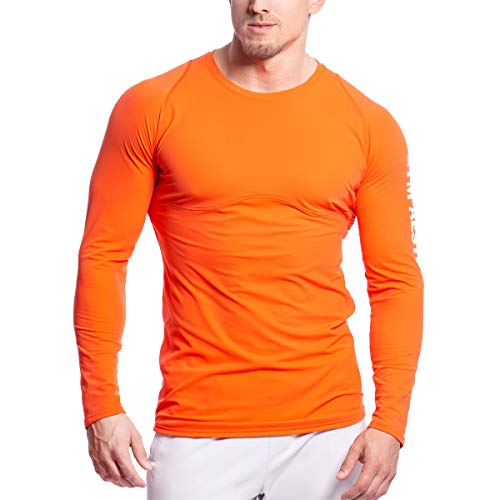 GYM AESTHETICS | Herren Langarm Fitness Funktionsshirt Slim Fit Gym T-Shirt Bodybuilder Trainingsshirt sportliches und atmungsaktives Langarmshirt Langärmliges Sportshirt Laufshirt für Männer von GYM AESTHETICS