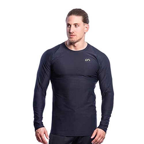 GYM AESTHETICS | Herren Langarm Fitness Funktionsshirt Slim Fit Gym T-Shirt Bodybuilder Trainingsshirt sportliches und atmungsaktives Langarmshirt Langärmliges Sportshirt Laufshirt für Männer von GYM AESTHETICS