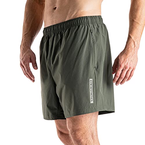 GYM AESTHETICS 5 Zoll Laufhose Herren kurz Sporthose Herren mit Tasche Kurze Hosen Herren Sport Shorts Jogginghose Herren kurz Trainingshose Herren kurz Gym Shorts Running Shorts Herren Sommer von GYM AESTHETICS