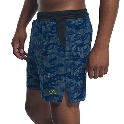 GYM AESTHETICS Herren Sporthose Short Jogginghosen Laufshorts Atmungsaktive Reflektierende,Für Training und andere Sport in Marineblau, L von GYM AESTHETICS