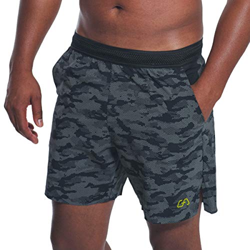 GYM AESTHETICS Herren Sporthose Short Jogginghosen Laufshorts Atmungsaktive Reflektierende,Für Training und andere Sport in Schwarz, L von GYM AESTHETICS