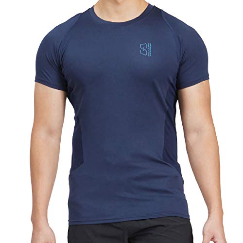 GYM AESTHETICS | Herren Wesentlich Tight-Fit Sport Tshirt Herren Dichte Maschen UV-Schutz Antistatisch Slim Fit Gym Shirt Herren, Fitness Shirt für Bodybuilding, Krafttaining Training und Sport von GYM AESTHETICS