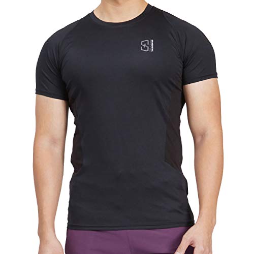 GYM AESTHETICS | Herren Wesentlich Tight-Fit Sport Tshirt Herren Dichte Maschen UV-Schutz Antistatisch Slim Fit Gym Shirt Herren, Fitness Shirt für Bodybuilding, Krafttaining Training und Sport von GYM AESTHETICS