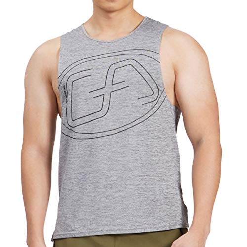 GYM AESTHETICS Herren Tank Top Wesentlich Sport Shirt Armloch Fallen Gelassen UV-Schutz Bewegungsfreiheit Ergonomischer Design, Training und andere Sport in Melange Grau von GYM AESTHETICS