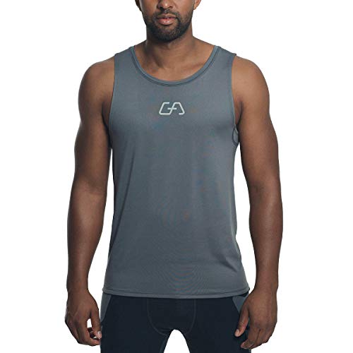 GYM AESTHETICS Herren Tank Top Workout Intensity Muskelshirt Schnell Trocknende UV- Schutz Ärmellos Fitness, Für Training und andere Sport in Dunkelgrau von GYM AESTHETICS