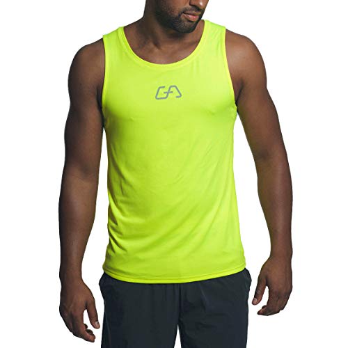 GYM AESTHETICS Herren Tank Top Workout Intensity Muskelshirt Schnell Trocknende UV- Schutz Ärmellos Fitness, Für Training und andere Sport in Lindgrün von GYM AESTHETICS