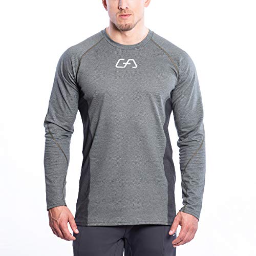 GYM AESTHETICS | Herren Langarm Fitness Funktionsshirt Slim Fit Gym T-Shirt Bodybuilder Trainingsshirt sportliches und atmungsaktives Langarmshirt Langärmliges Sportshirt Laufshirt für Männer von GYM AESTHETICS