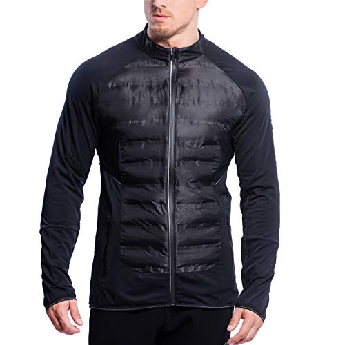 GYM AESTHETICS | Herren Ultrasonic 2.0 React Jacke Sportjacke Wasserdicht Windabweisend UV-Schutz LSF 40+ Warm Ultraleicht mit Reißverschluss, Training und andere Sport in Olive (L) von GYM AESTHETICS