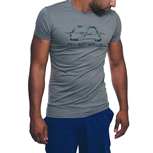 GYM AESTHETICS | 4 in 1 Wesentlich Tight-Fit Sport Tshirts Herren Dichte Maschen Bodybuilding Shirt UV-Schutz Anti schweiß Fitness Shirt Gym Shirt Herren, trainingsshirt für Krafttaining und Sport von GYM AESTHETICS