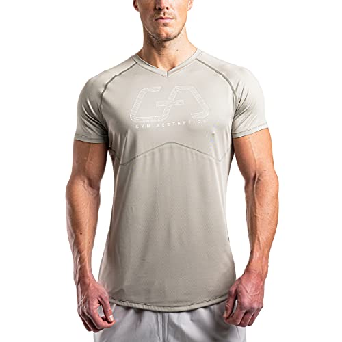 GYM AESTHETICS | Slim Fit T-Shirt Herren 6 in 1 Funktionsshirt Herren Kurzarm Fitness Tshirt Sportshirt Trainingsshirt Gym Shirt Bodybuilding Shirt Muscle Fit T-Shirt Herren Men's Activewear von GYM AESTHETICS