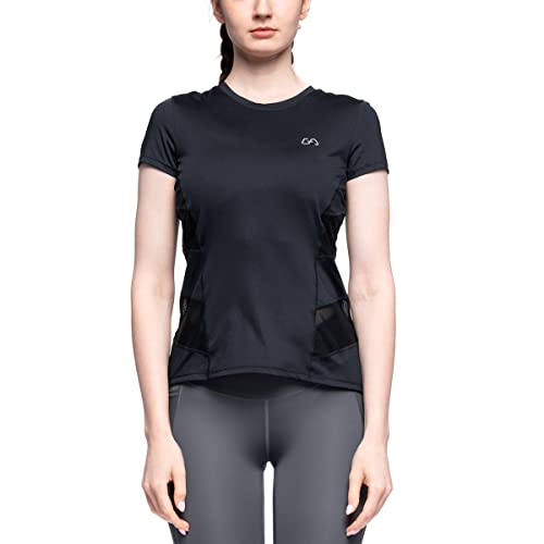 GYM AESTHETICS Sportshirt Damen Kurzarm Fitness Shirt Damen Sport Oberteile Damen Funktionsshirt Damen Atmungsaktiv Anti-schweiß Trainingsshirt Sportbekleidung Slim Fit Damen Tops Für Gym und Training von GYM AESTHETICS